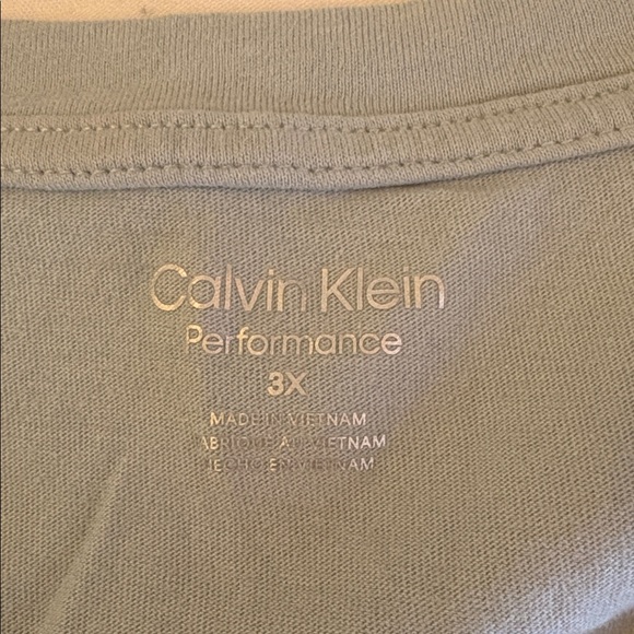 NWOT 3X Calvin Klein Performance Light green Blue V-Neck Tee Shirt Top - Picture 4 of 4